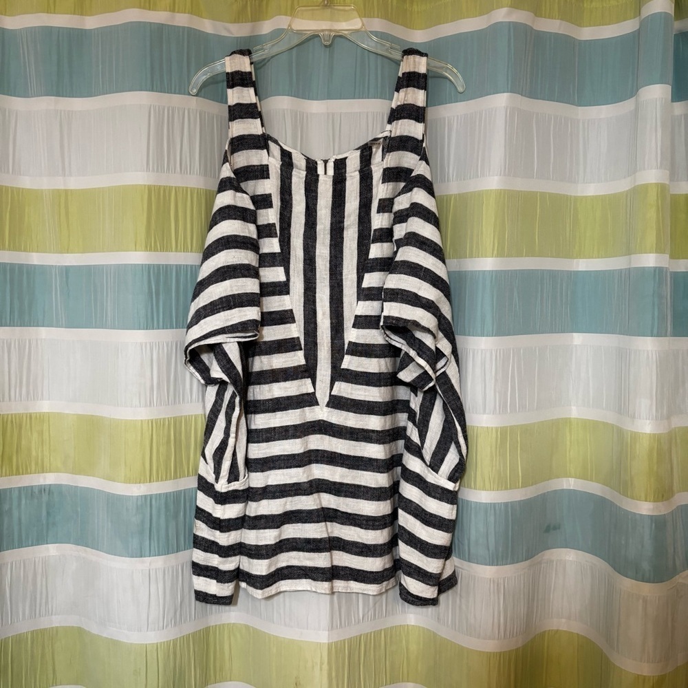 Soft Surroundings Sunset Striped Cold Shoulder Linen Tunic Sz 2X - Picture 10 of 11